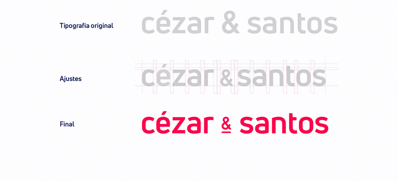 Tipografia identidade visual Cezar e Santos Advogados