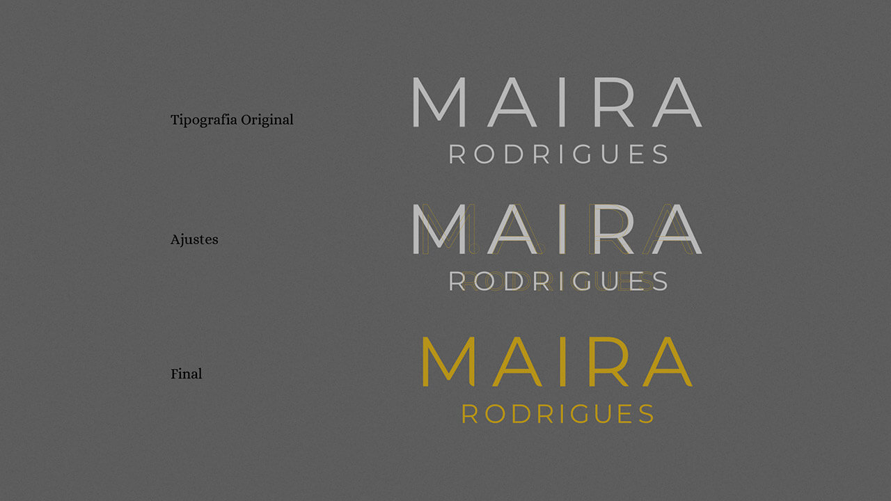 Ajustes tipografia identidade visual Maira Rodrigues