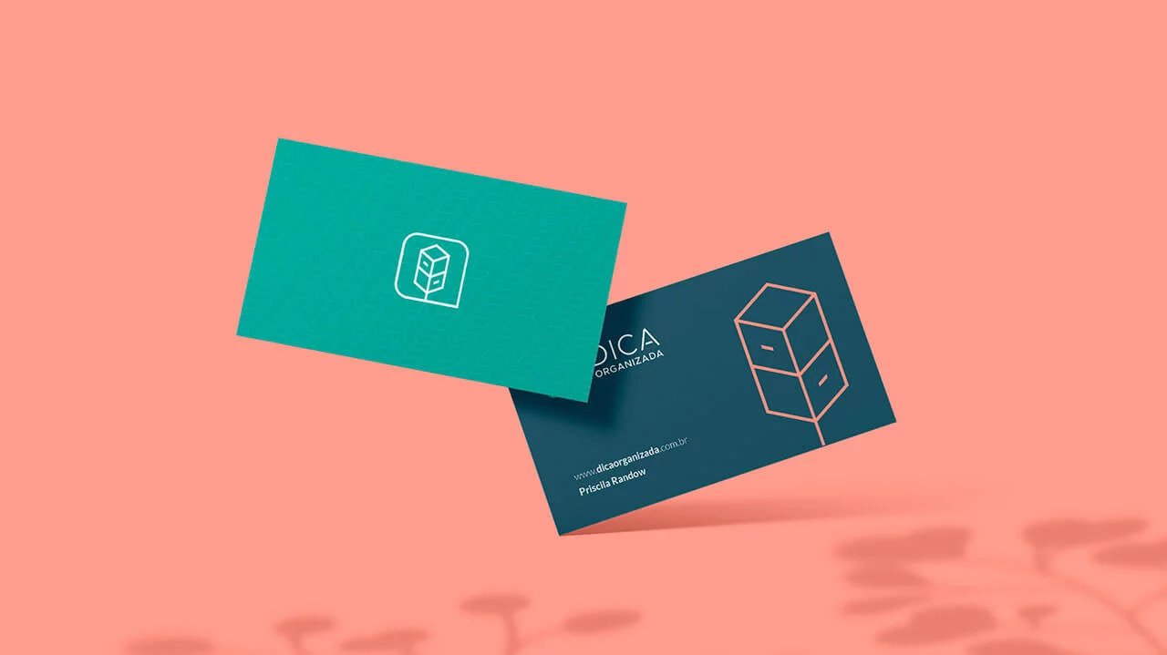 Mockup cartão de visita identidade visual Dica Organizada