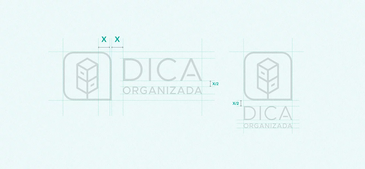 Grid logo identidade visual Dica Organizada